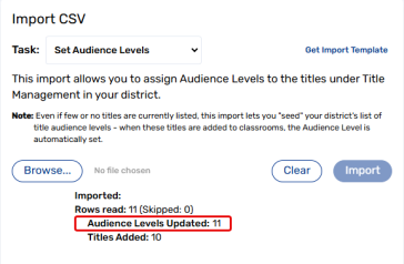 Set Audience Levels drop-down with the number of audience levels updated highlighted.