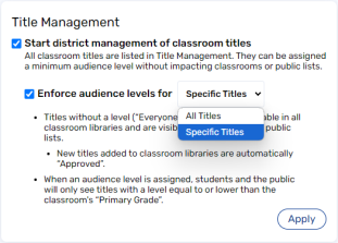 Enforce audience levels for permission with drop-down on the Settings tab.