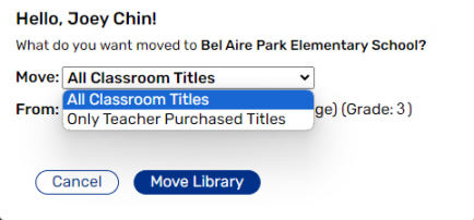 Move Library message.