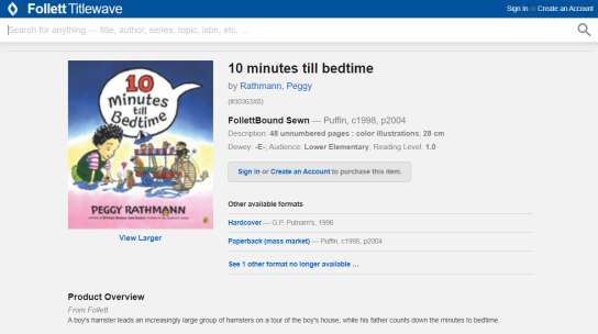 Title details page in Titlewave.