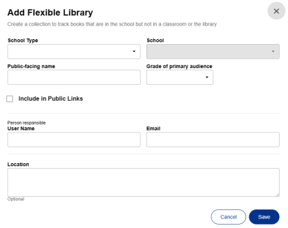 Add Flexible Library pop-up.