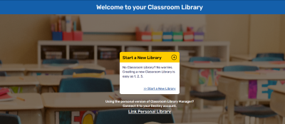 Classroom Library Welcome page.