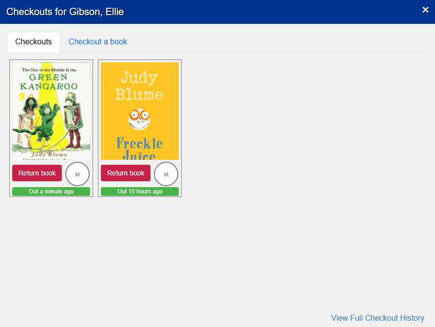 Checkouts pop-up.