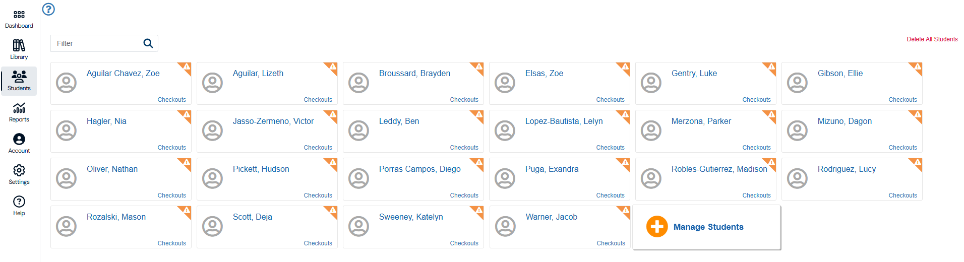 Students page.