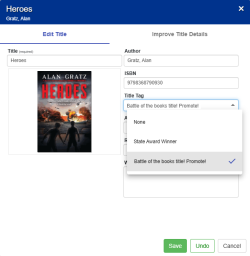 Edit Title pop-up with Title Tag options.