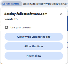 Use camera authorization pop-up.